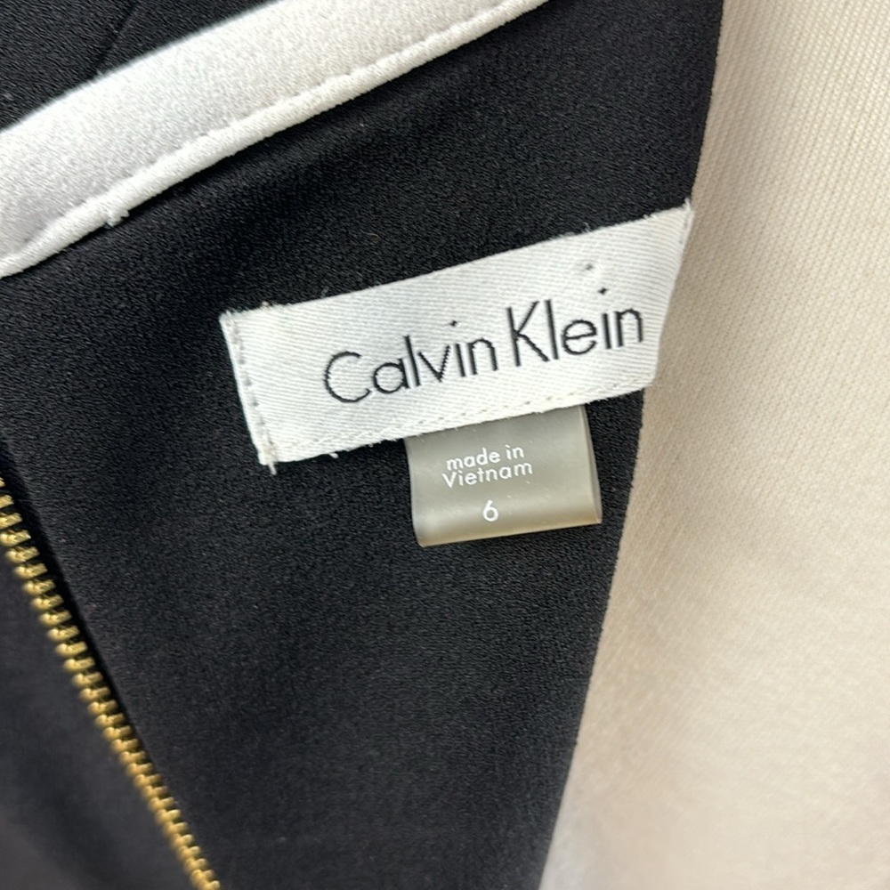 Calvin Klein Black Midi Dress with White Accents - Picture 6 of 6
